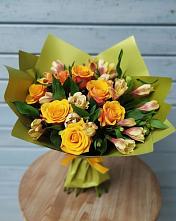 Букет цветов из:  Альстромерии и Розы в Березнецово
