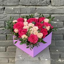 Цветочная композиция из Розы в коробке #REPLACE_PRED# Березнецово