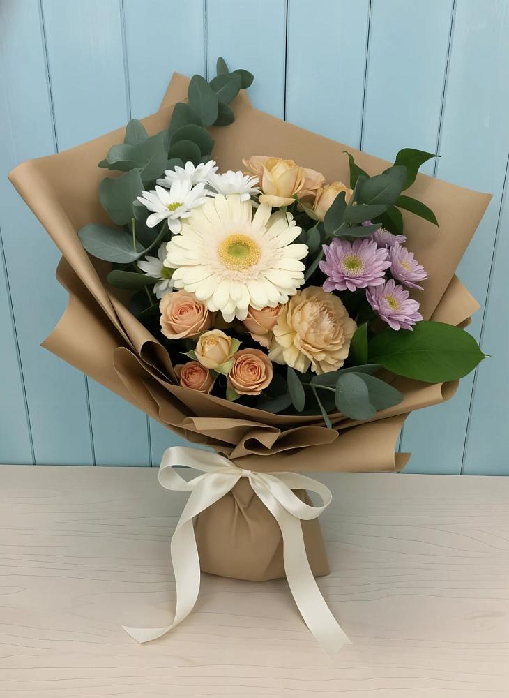 Букет цветов из: Герберы и Хризантемы в Березнецово