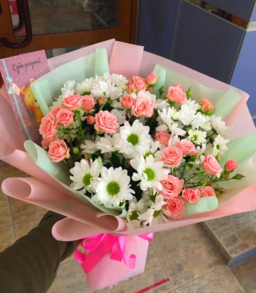 Букет цветов из: Розы и Хризантемы в Березнецово