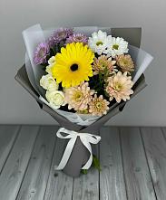 Букет цветов из:  Розы, Герберы и Хризантемы в Березнецово