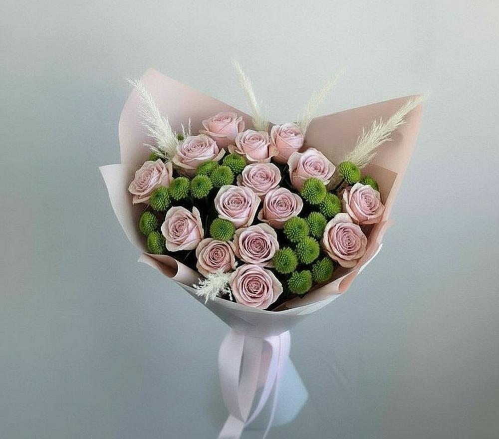 Букет цветов из: Розы и Хризантемы в Березнецово