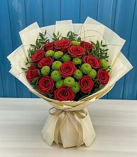 Букет цветов из:  Розы и Хризантемы в Березнецово