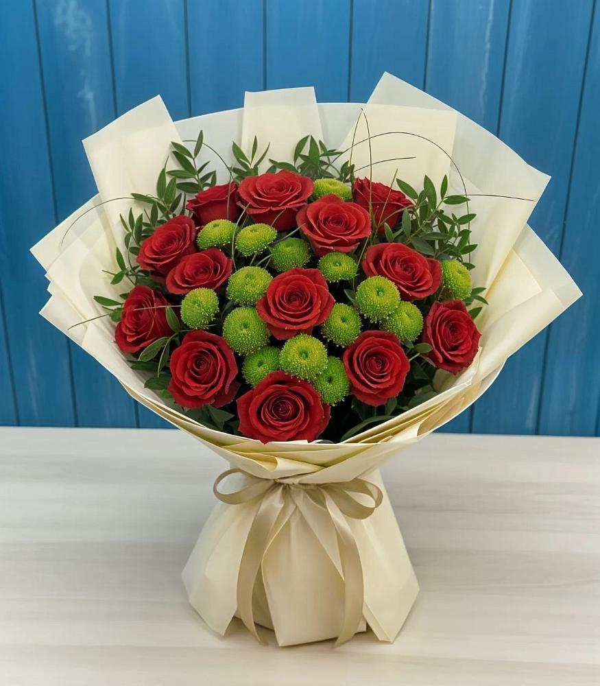 Букет цветов из: Розы и Хризантемы в Березнецово